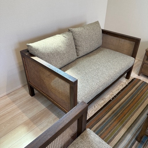 【未使用品】Kayu style ウェビィング バードアイ ソファ 2人掛け