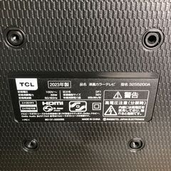 フルハイビジョンスマート液晶テレビ　32インチ　2023年製　TCL　32S5200A　動作確認済みの画像
