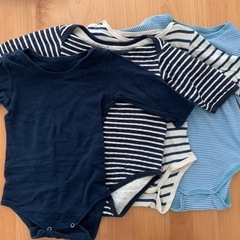 80cm長袖肌着ロンパース男の子4枚セット