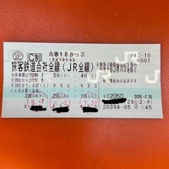【9/8手渡し/速達発送】青春18きっぷ　2024年夏　2回分　　　