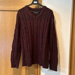 joker ジョーカー　Vネックニット 春ニット　レッドブラック...