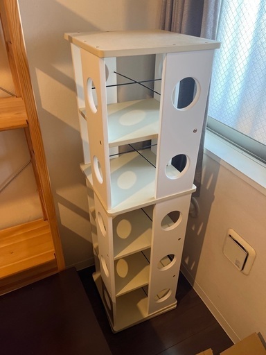 本棚　白　回転