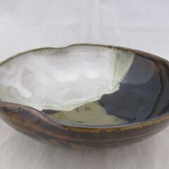 [853] 唐津段付四押し 小鉢 直径21cm 約400g 軽量...