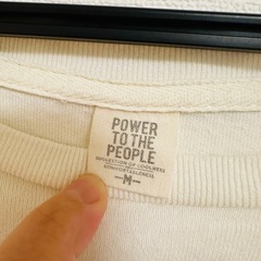 【POWER TO THE PEOPLE】ロゴ半袖Tシャツ　Мサイズ　アイボリーの画像