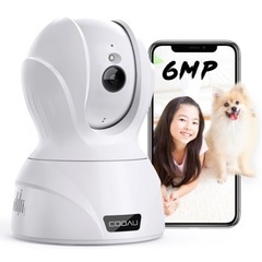ペットカメラ 6MP 防犯監視カメラ　24時間全日録画【高精細600万画素】 COOAU ネットワークカメラ ペットカメラ 6MP IP防犯監視カメラ　猫/犬/老人見守りカメラ の画像