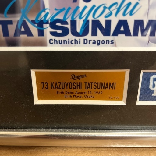 中日ドラゴンズ 立浪和義監督 ロゴ入りクロス封入 フォトパネル 中日ドラゴンズ 立浪和義監督 ロゴ入りクロス封入 フォトパネル 中日