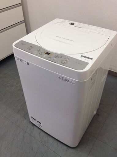 JT9457【SHARP/シャープ 5.5㎏洗濯機】美品 2019年製 ES-GE5C 家電 洗濯 簡易乾燥付