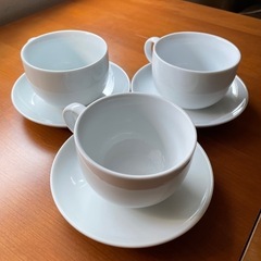 白コーヒーカップ3脚セット