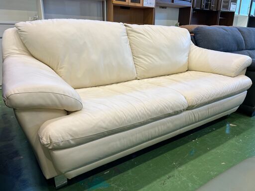 【愛品館八千代店】サコモディ　イタリア製　総本革　３人掛ソファ