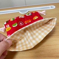 和菓子柄巾着の画像