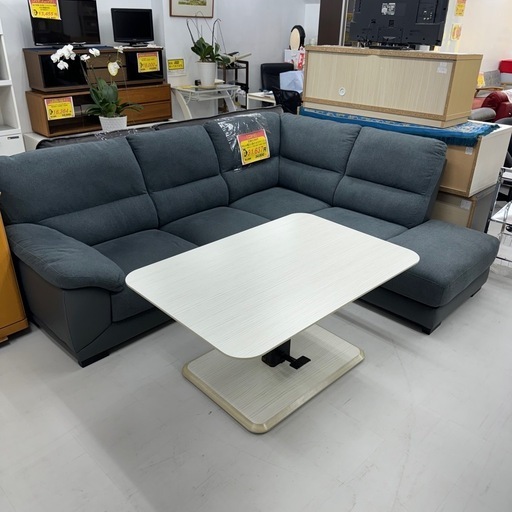 【美品‼️】定価71,170円 NDstyle.(野田産業) 120cm幅昇降テーブル ダイニングテーブル センターテーブル TET-LFT120 木目調ホワイト♪