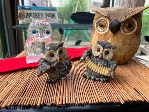フクロウ置物セットで！