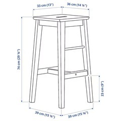 IKEA NILSOLLE ニルソッレ カウンターチェア, バーチ, 74 cmの画像