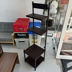 【超美品‼️】ルミナスラック ノワール 41cm幅4段壁面収納ラック 多目的棚 シェルフ 木目調ダークブラウン♪の画像