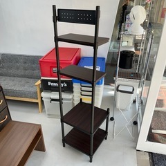 【超美品‼️】ルミナスラック ノワール 41cm幅4段壁面収納ラック 多目的棚 シェルフ 木目調ダークブラウン♪の画像