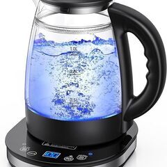 電気ケトル ガラス 1.0L 900W 100v LEDライト付...