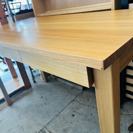 《売約済》【武蔵小山店】  木製デスク 無印良品 MUJI タモ材　デスク  コンソールデスク テーブル 引き出し デスク ナチュラル 作業台 勉強 机 おしゃれ 無印  テーブル