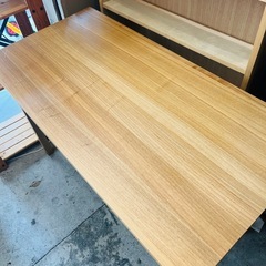 《売約済》【武蔵小山店】  木製デスク 無印良品 MUJI タモ材　デスク  コンソールデスク テーブル 引き出し デスク ナチュラル 作業台 勉強 机 おしゃれ 無印  テーブルの画像
