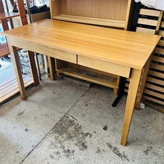 《売約済》【武蔵小山店】  木製デスク 無印良品 MUJI タモ材　デスク  コンソールデスク テーブル 引き出し デスク ナチュラル 作業台 勉強 机 おしゃれ 無印  テーブル