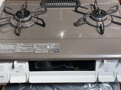 LPガス　2口コンロ水無しグリル