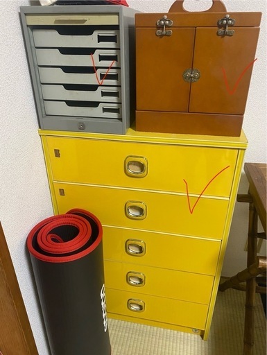 レトロ　古家具　古道具　小引き出し　ミニタンス　箪笥　ガラス棚　アンティーク　引出し