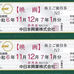映画無料鑑賞券（2枚）で2300円　11月～1月　ミッドランドス...