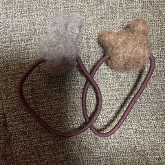 ハンドメイド　羊毛　ヘアゴム　の画像
