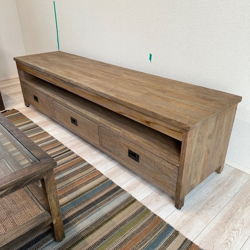 【未使用品】Kayu style TVキャビネットグレーホワイトウォッシュ