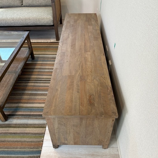 【未使用品】Kayu style TVキャビネットグレーホワイトウォッシュ