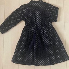 子ども服　ワンピース　長袖　ユーディロイ生地　(110)の画像