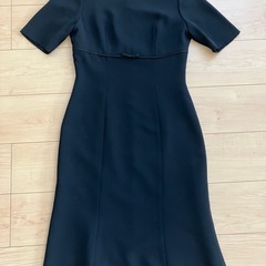 喪服胸元切り替えリボンワンピース７号