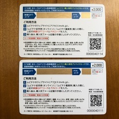 　映画ギフト（未使用）2000円✕２枚　ムビチケ買えますの画像