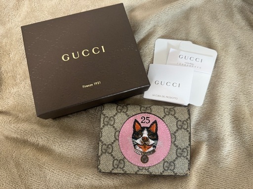 ✨極美品 ✨ グッチ　 財布　ミスティックキャット　GGスプリーム　二つ折り財布