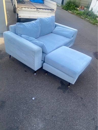 美原店 2人用ソファ　オットマン付きセラドンカラー