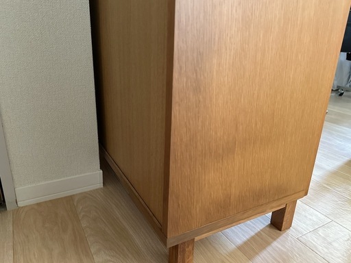 9月末まで】無印オーク材脚付きキャビネット