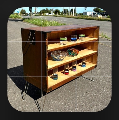 時代箪笥　リメイク　足つき　店舗什器に。　昭和レトロ　折り畳み可能　