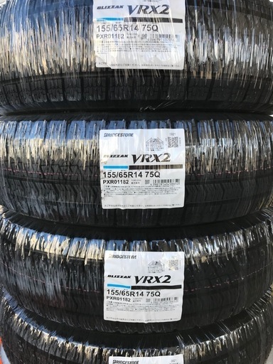 在庫限り！値上がり前に！24年製！155/65R14ブリヂストンスタッドレスタイヤVRX2新品4本31900円！