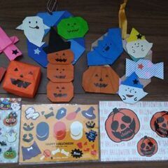 ★ハロウィンシール3枚と手作りリースの画像