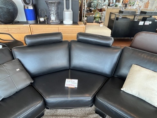IDC大塚家具　本革　コーナーソファ