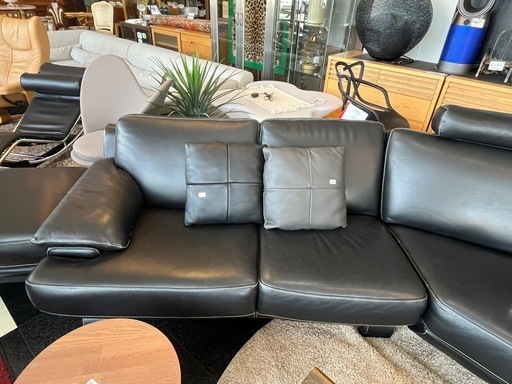 IDC大塚家具　本革　コーナーソファ