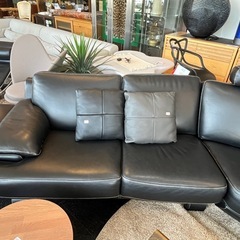 IDC大塚家具 本革 コーナーソファ