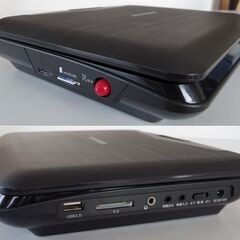 値下げ！美品10.1型ワイド液晶 ポータブルDVDプレーヤー TVチューナー★GREEN HOUSE 10TV3PDV-BK★フルセグ/ワンセグ受信＆DVD/CD/SD/USB対応★動作確認済の画像