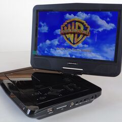 値下げ！美品10.1型ワイド液晶 ポータブルDVDプレーヤー TVチューナー★GREEN HOUSE 10TV3PDV-BK★フルセグ/ワンセグ受信＆DVD/CD/SD/USB対応★動作確認済の画像