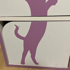 【引越しの為9/14まで】紫 蓋付き棚 猫柄×2の画像