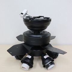 ≪J1482ジ≫Plus more/プラスモア シーリングファン Windouble 6-Lights Big-102 6灯 ブラック 天井照明/照明器具 インテリア 箱付き 通電OK/現状品の画像