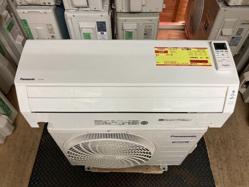 K05607　中古エアコン パナソニック 2017年製 主に6畳用 冷房能力 2.2KW / 暖房能力 2.2KW