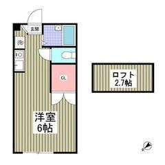 ｟1R｠💙フリーレント1ヵ月❕敷０＆礼０❕越谷市❕ロフト付き！バ...