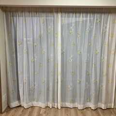 ②オーダーレースカーテン 花柄 ホワイト❣️