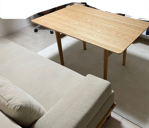 超美品】unico LOM(ロム）ダイニングテーブルW1200