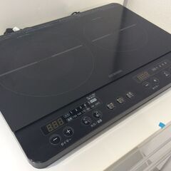 （9/15受渡済）JT9467【IRISOHYAMA/アイリスオーヤマ IHクッキングヒーター】美品 2021年製 IHK-W13-B 2口 IH調理器/IHコンロ 電磁調理器